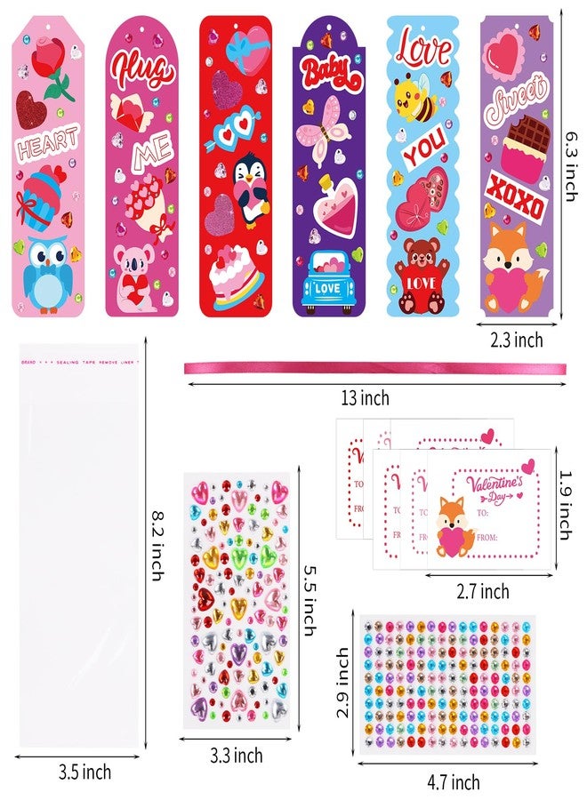 STEFORD 24 Sets Valentine DIY Bookmark Craft Kit, Valentine's Day Foam Stickers Funny Bookmarks Crafts Bulk for Kids School Classroom Activities Party Reading Gift Exchange - Image 3